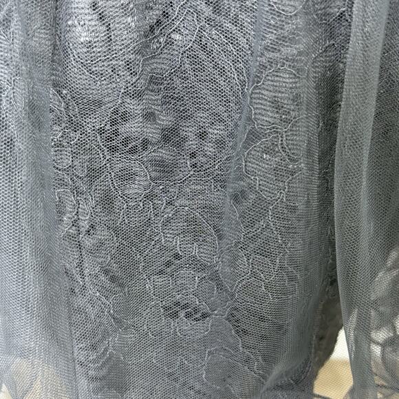 NEW GB Size S Tulle Lace Mini Skirt Fairy Goth Grunge Feminine Floral Gray - Picture 6 of 6